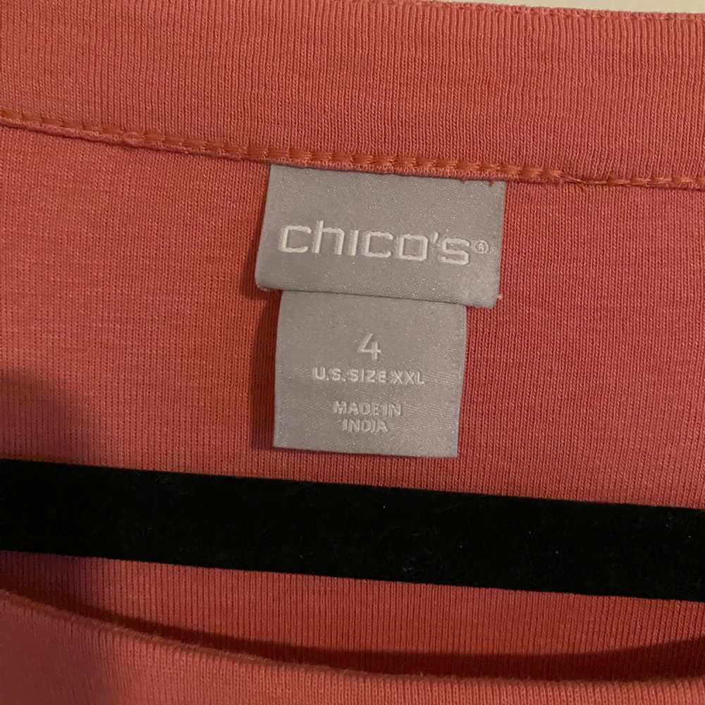 Chico's Pima Sweatshirt with Gold Button Details - Picture 3 of 6